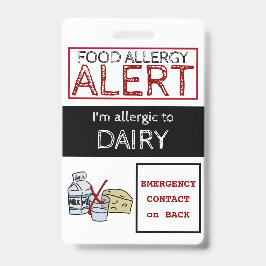 乳製品アレルギー警告ラベル バッジ