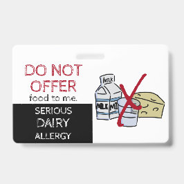 乳製品アレルギー警告ラベル バッジ