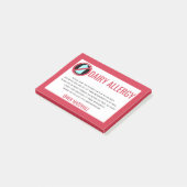 乳製品アレルギー警告レストランシェフカスタム ポストイット (アングル)