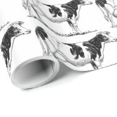 乳製品カウホルスタインフレザンペンシルスケッチ ラッピングペーパー (ロールコーナー)