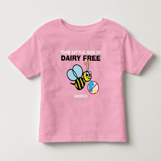 乳製品パーソナライズされたフリーのまわりに警告シャツ トドラーTシャツ (正面)