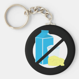 乳製品フリーブラックNo乳糖または乳製品アレルギーの子供 キーホルダー