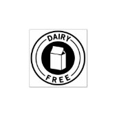 乳製品フリー食品アレルギーアイコン ラバースタンプ (インプリント)