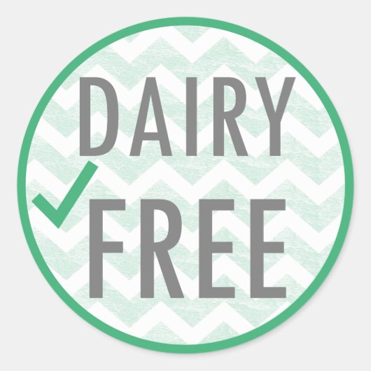 乳製品フリー食品アレルギーベーキンググリーンシェブロン ラウンドシール (正面)