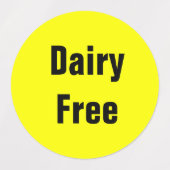 乳製品フリー食品アレルギーレストランスクール ラベル (デザイン1)