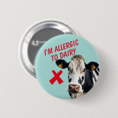 乳製品不耐性食品アレルギー乳糖アレルギー 缶バッジ (正面&裏面)