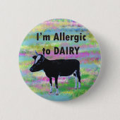 乳製品食品アレルギーに対するアレル警告ギー 缶バッジ (正面)