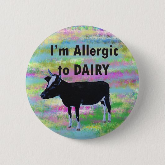 乳製品食品アレルギーに対するアレル警告ギー 缶バッジ (正面)