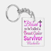 乳賛美がん生存者 キーホルダー (正面左)