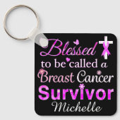 乳賛美がん生存者 キーホルダー (正面)