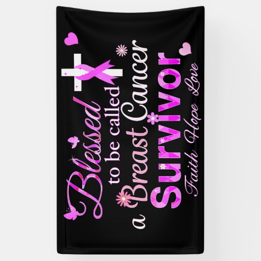 乳賛美がん生存者 横断幕 (縦)