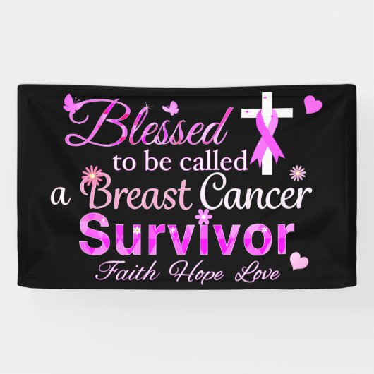 乳賛美がん生存者 横断幕 (横)