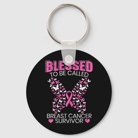 乳賛美癌生存者ピンクBと呼ばれる キーホルダー (正面)