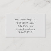 乳農場ミルクホルスタイン牛 名刺 (裏面)