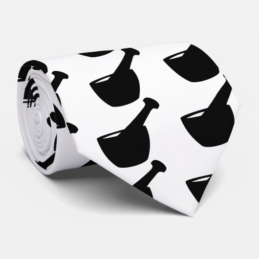 乳鉢および乳棒のシルエットの薬剤師のギフト ネクタイ (ロール)