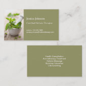乳鉢および乳棒のホリスティックなセラピーの名刺 名刺 (正面/裏面)