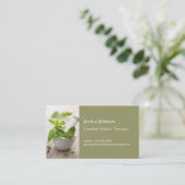 乳鉢および乳棒のホリスティックなセラピーの名刺 名刺 (スタンド正面)