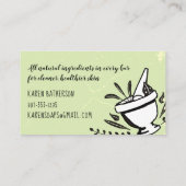 乳鉢の乳棒のハンドメイドの石鹸の名刺 名刺 (裏面)