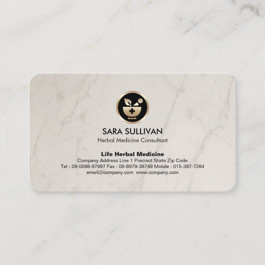 乳鉢の薬草療法ホメオパシー 名刺 (正面)