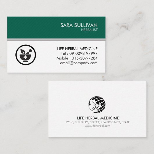 乳鉢の薬草薬草 名刺 (正面/裏面)