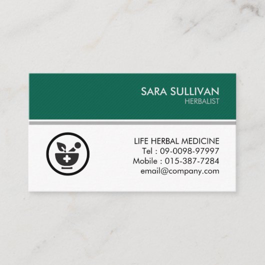 乳鉢の薬草薬草 名刺 (正面)