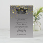 乳鉢、灰色の卒業の金紙吹雪 案内状 (スタンド正面)