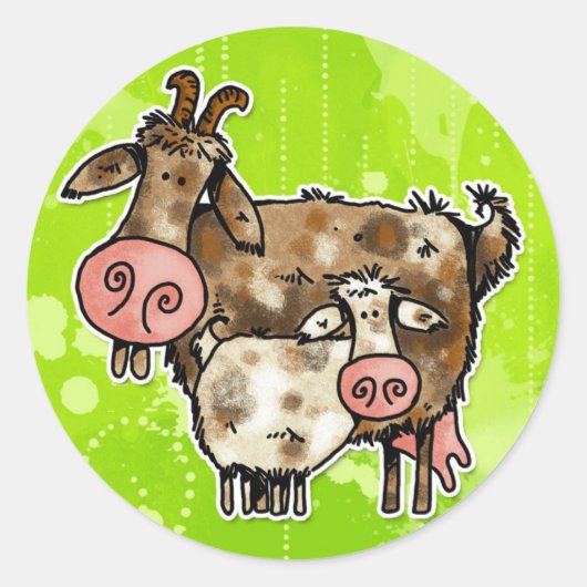 乳頭ヤギ ラウンドシール (正面)
