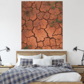 乾いたひび割れた地面 キャンバスプリント (インサイチュ (寝室))