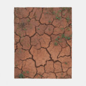 乾いたひび割れた地面 フリースブランケット (正面)