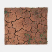 乾いたひび割れた地面 フリースブランケット (正面(横))