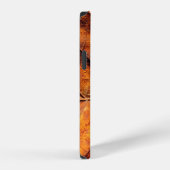 乾いたリーフテクスチャの背景 iPhoneケース (右側面)