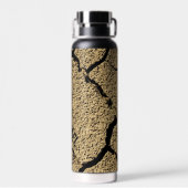 乾いた土地ひび割れた地球の干カッコいいばつ名前 ウォーターボトル (背面)