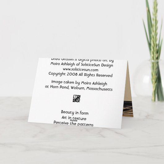 乾いた草 カード (裏面)