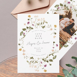 乾エレガントき野花パンパフローラ写真バック セーブザデート