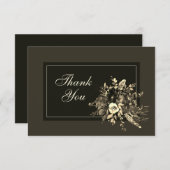 乾エレガントフローラ秋のブ結婚ランズ サンキューカード (正面/裏面)