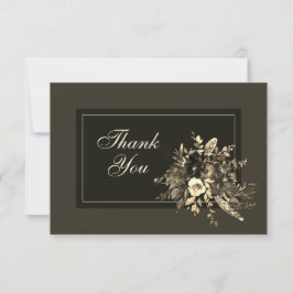 乾エレガントフローラ秋のブ結婚ランズ サンキューカード