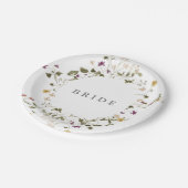 乾エレガント乾野花パンパフローラ結婚ズ ペーパープレート (アングル)