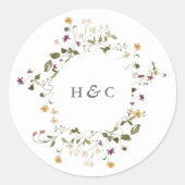 乾エレガント乾野花パンパフローラ結婚ズ ラウンドシール (正面)