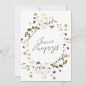 乾エレガント乾野花パンパフローラ赤ちゃんシャワー 招待状 (裏面)