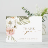 乾エレガント杯パーム葉フローラあり結婚と サンキューカード (スタンド正面)