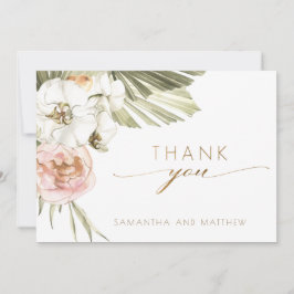 乾エレガント杯パーム葉フローラあり結婚と サンキューカード