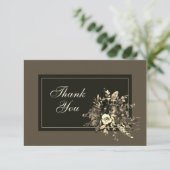 乾エレガント素朴フローラ秋結婚の サンキューカード (スタンド正面)