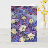 乾カラフルいた藁花花束紙 カード (黄色い花)