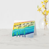 乾カラフル滴のストリップ，感謝 カード (黄色い花)