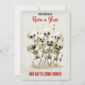 乾杯しよう、骨をガラガラ鳴らせ！ハロウィン 招待状 (正面)