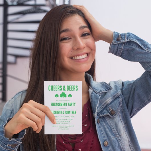 乾杯とビールのエンゲージパーティ 招待状