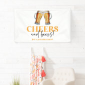 乾杯とビールのグラス 誕生日パーティー 横断幕 (インサイチュ)