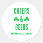 乾杯とビールのパーティーイベント ラウンドシール (正面)