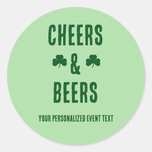 乾杯とビールのパーティーイベント ラウンドシール (正面)