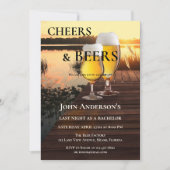 乾杯とビールの独身パーティーの招待状 招待状 (正面)